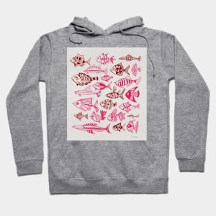 fish inkings pink gold Hoodie